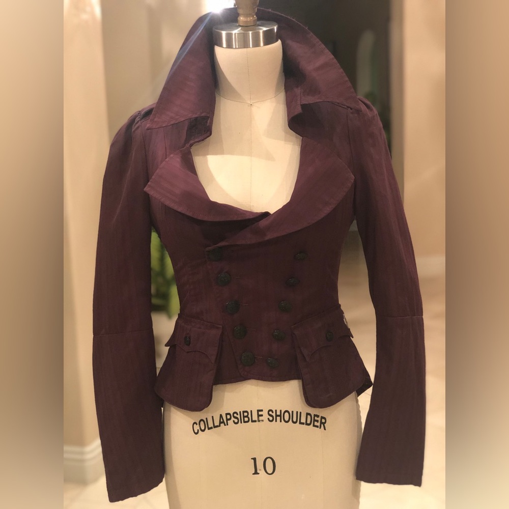 Vintage unique burgundy jacket sz s